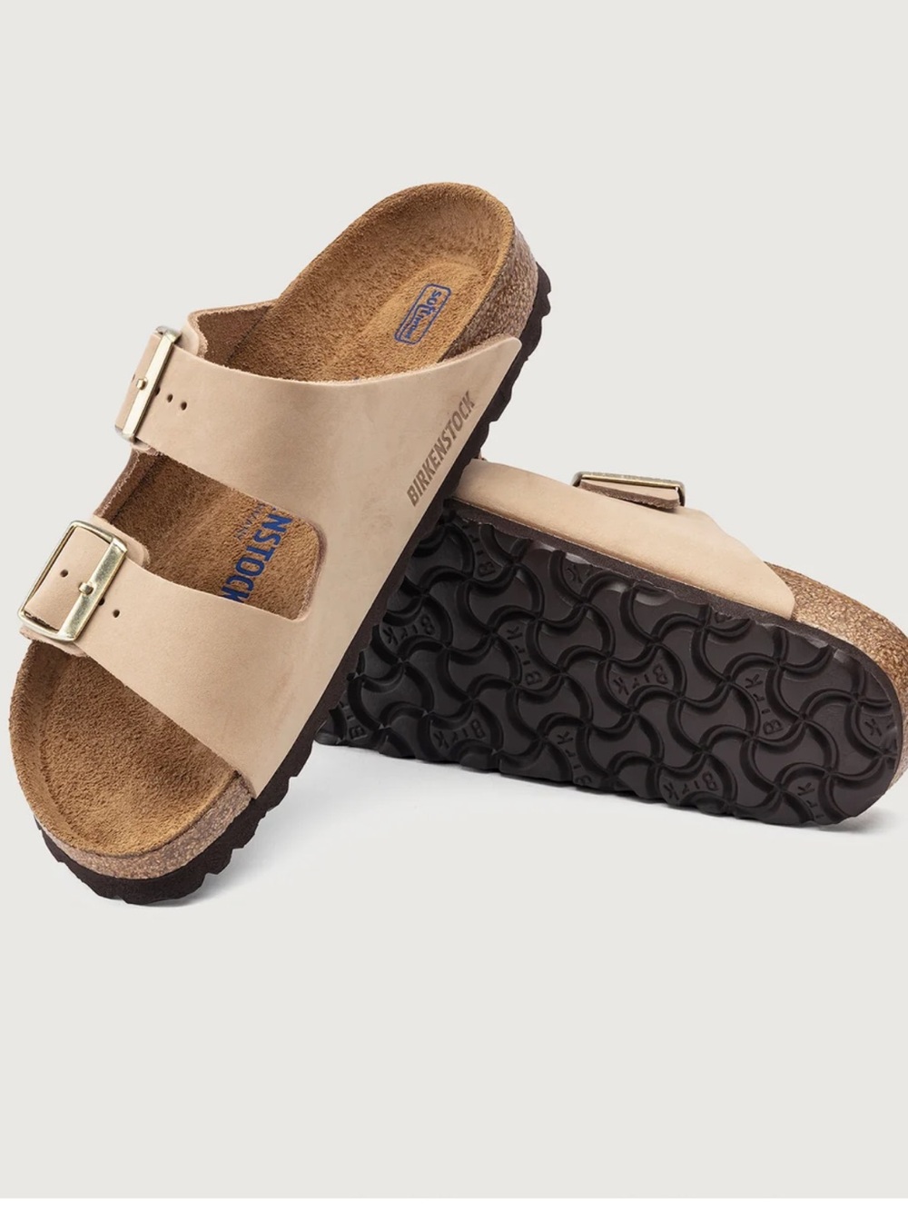 New Birkenstock Arizona Soft Footbed Sandals Sandcastle Nubuck
